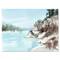 Designart - Rocks By The Blue Lake - Lake House Canvas Wall Art Print